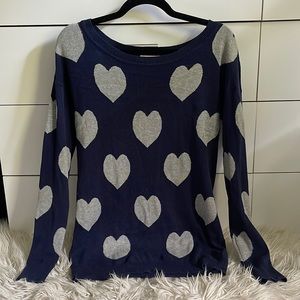Scoop neck heart sweater